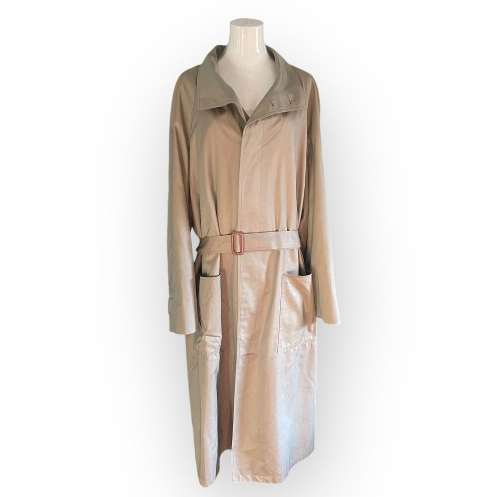 Christian Dior Mens Khaki Long Wool Polyester Trench Coat